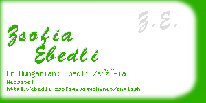 zsofia ebedli business card